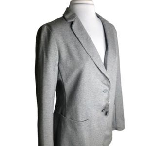 NWOT Gray 2 Button Finished Covered Seams Unlined Blazer Size L
